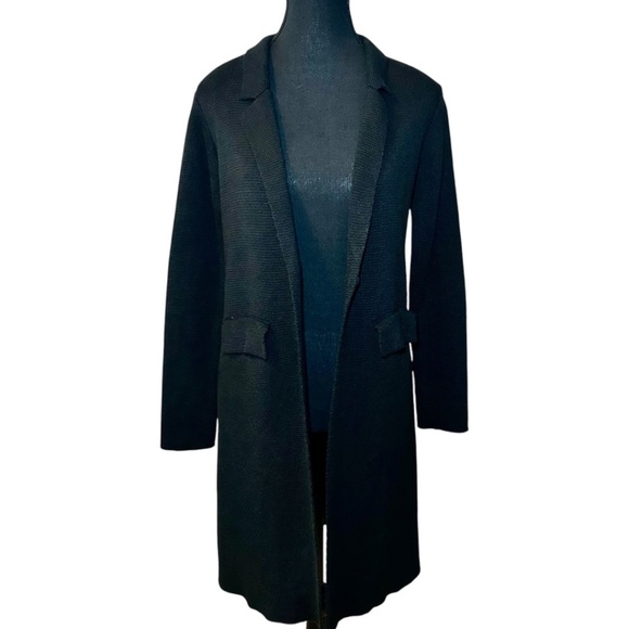 Cocogio Italian Merino Wool Women's Long Sleeve, Long Flow Sweater, Black Size S - Picture 1 of 7